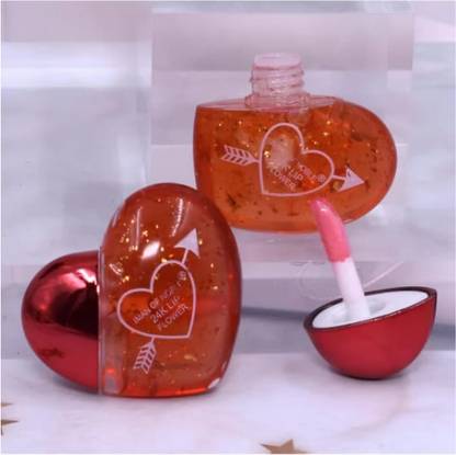 DRIZZLE Transperant Glossy 1 Cute Heart Shape Lip Gloss - Pink FRUITY