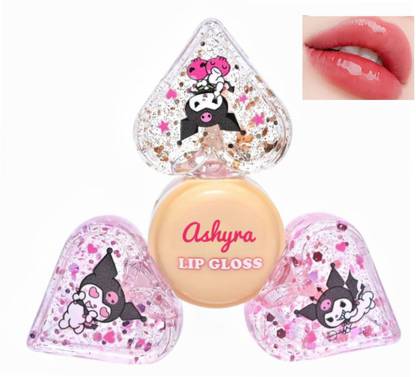 Ashyra Sparkling Lip Gloss – Combo of 3 Glosses in Cartoon Heart Cases