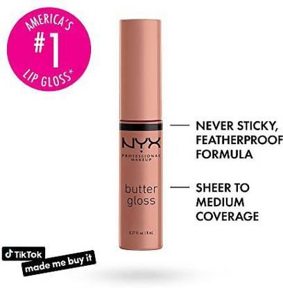 NYX Butter Lip Gloss, Sheer Finish - Madeleine, 8Ml