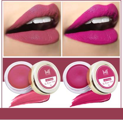 MI FASHION Natural Lip Tint Set of 2 Soft Matte Lasting Paraben SLS Free,Cheek and Eye Tint