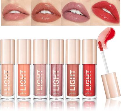 feelhigh Light Gloss Lipstick Collection - 6Shades of Nude Lip Gloss, Clear Lip Gloss