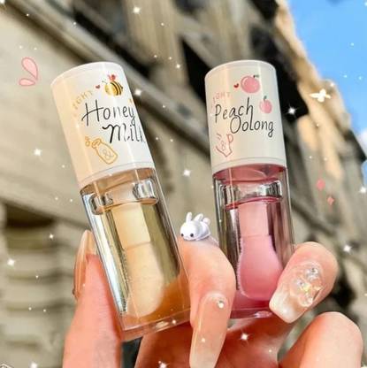 BRM TRADERS Peach Oolong & Honey Milk Lip Therapy Oil – Nourish, Repair & Glow (Pack of 2)