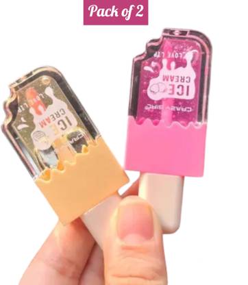 BRM TRADERS Ice Cream Lip Gloss (Pack of 2) (Random Colors)
