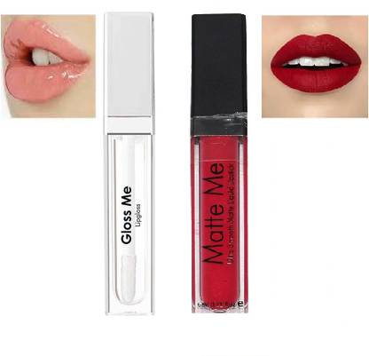 WECHARMERZ Metallic Gloss Me Lip Gloss with Liquid Matte Waterproof Lipgloss Red