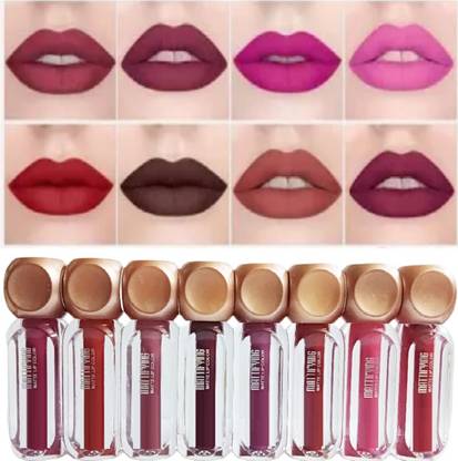 WECHARMERZ 8Colour Long Lasting Waterproof & Smudgeproof Matte Liquid Lipgloss