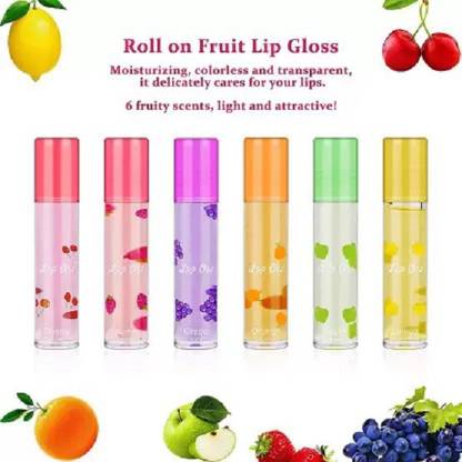 Aylily 6PC Fruit Burst Lip Oil Scented Lip gloss Plumping Lip MIX FRUITS, CANDY