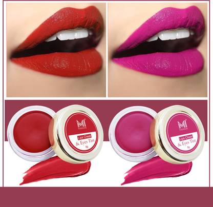MI FASHION Natural Lip Tint Set of 2 Soft Matte Lasting Paraben SLS Free,Cheek and Eye Tint