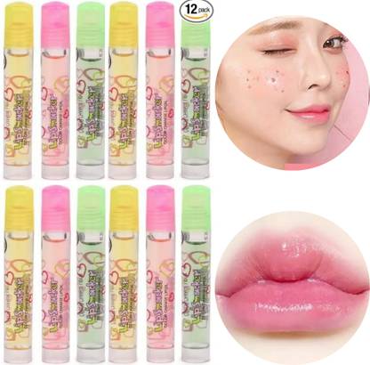 Hidden Beauty Lip Smacker Color change Natural glossy lip oil 12pcs (20 ml, Pink) FK2