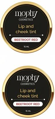 MOPHY Cosmetics Lip and Cheek Tint Beetroot Red Cheeks, Natural Makeup Look