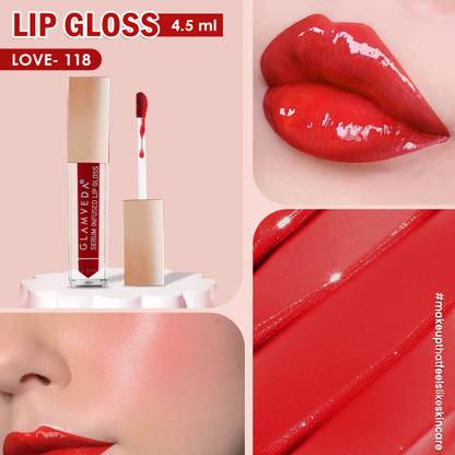 GLAMVEDA High Shine Serum Infused Lip Gloss | Love - 118