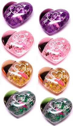 Arcanuy COMBO OF 8 LIP GLOSS HEART MINI FOR CRACKED LIPS