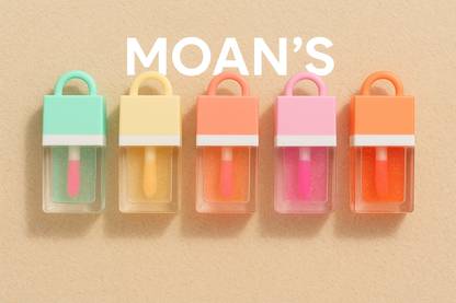 moan's transparent lip gloss gives a natural,smooth and glossy look to your lips(5pcs)