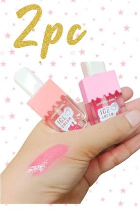 Shizuka 2 Pc Ice Cream Lip Tint Set | Long Lasting Glossy Lip Color | Mini Lip Tint