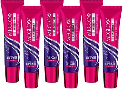 meglow Lip Shiner Repair & Replenish with SPF-15 for Women 15g Pack of 6