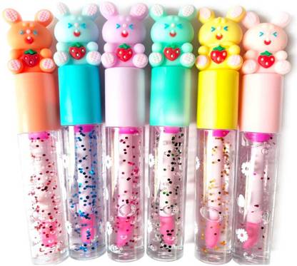LOVE HUDA Lip Gloss Tint for Dry and Chapped Lips in Cute Bunny-shape Metallic-Finish