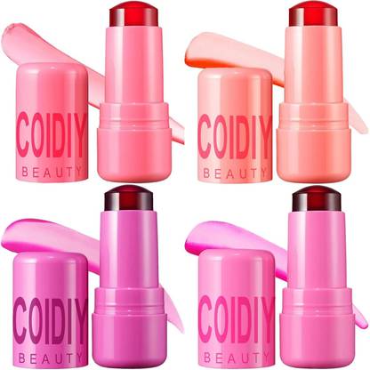 RUBY FACE Cooling Water Jelly Lips Tint Blush Stick, 4 Pcs
