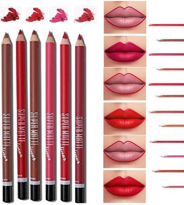 WECHARMERZ Super Matte Lipliner 6pcs Combo Set (Waterproof & Smudgeproof)