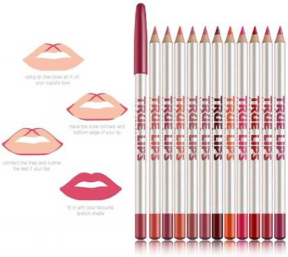 MYEONG WATERPROOF ANDLONG-LASTING SMUDGE PROOF LIP LINER SET OF 12