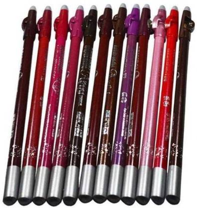 Trendy styler ADS Super Creamy Finish Smudgeproof Non-tranfer Waterproof lipliner (PAck of 12)