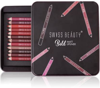 SWISS BEAUTY Bold Matte Lipliner Pack Of 12 PCS