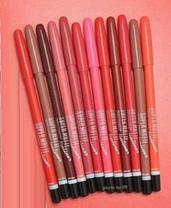 GFSU - GO FOR SOMETHING UNIQUE Super Matte Pencil Lipliner Waterproof Pack Of 12