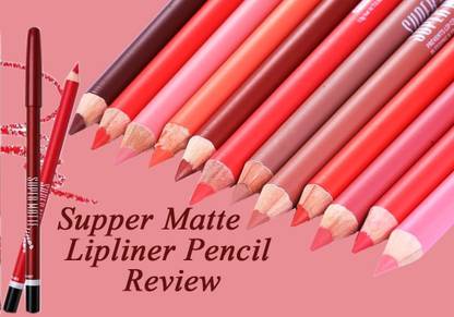 NADJA SUPER MATTE LIP LINER SET OF 12 PENCIL LONG LASTING FOR WOMEN