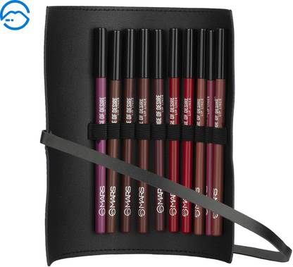 MARS Matte Lip Liner with Holder Set of 10 | One Swipe Smooth Application