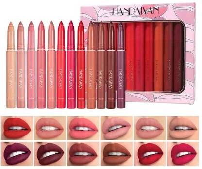 My Colors 12 Colors Lipstick Set, Matte Lip Crayon Set, Lip Crayon Liner,Long-lasting Lip-