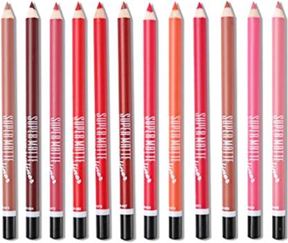 Marie Huda MENOW SUPER MATTE (12PICE) MULTICOLOUR CERMY LIPLINER PENCLE