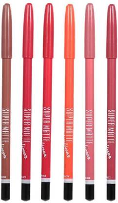 Facejewel Bold Matte True Lips Lipliner Set Multicolor Pack Of 6