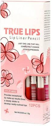 M.S TRADERS True Lips Lip Liner Pencil, Natural Finish Set of 12