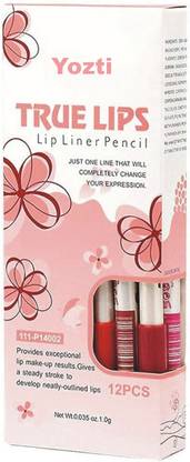 Yozti True Lips Set of 12 Creamy Lip Liner Pencils