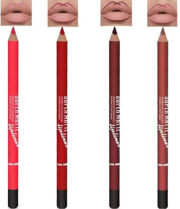 WECHARMERZ Waterproof Super Creamy Matte Lipliner Long Lasting & Smudgeproof Pack Of 4