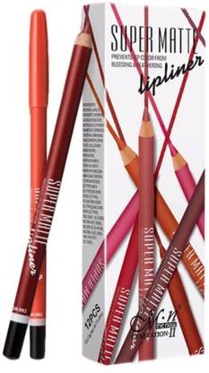 Sarbeau SUPER MATTE LIP LINER( Set of 12 Creamy Lip Liner Pencils (Mix)