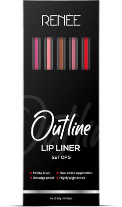 Renee Outline Lip Liner - Combo of 5, 1.75gm