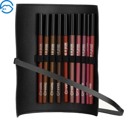 MARS Matte Lip Liner with Holder Set of 10 | One Swipe Smooth Application