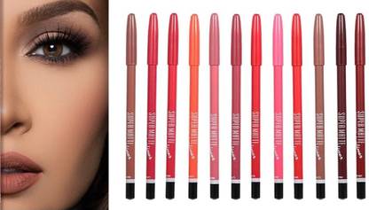 JANOST SUPER MATTE LIP LINER(Set of 12 Creamy Lip Liner Pencils