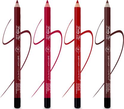 Shryoan Pretty Me Bold Lipliner & Eye Liner Pencil| Set of 4| Waterproof & Smudge Proof