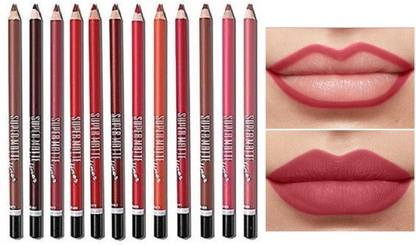 Amaryllis Super Matte lip cream liner Pencil set of 12 different colors
