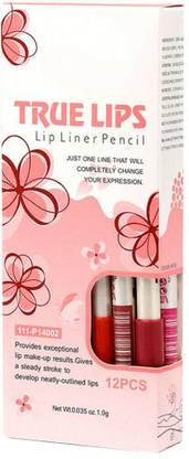 Lusty soul True Lip Liner Pencil, Natural Finish( Set Of 12)