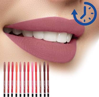 asija makeovers Best quality Lipliner & Eye Liner Pencil Set of 12 | Smudge Proof & Waterproof