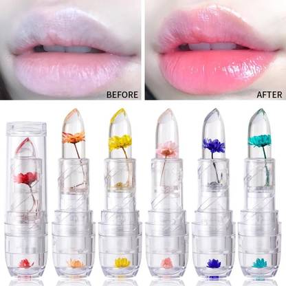 Luster Shine Natural Waterproof Flower Lipstick Jelly Flower