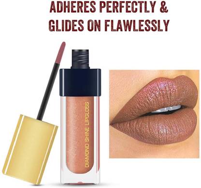 tanvi27 New Diamond Shine Lip Gloss for Supreme Shine, Peach Lipstick for Glossy Lip