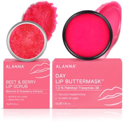 ALANNA 2-Step | Day Lip ButterMask & Beet - Berry Scrub | Smooth & Exfoliate