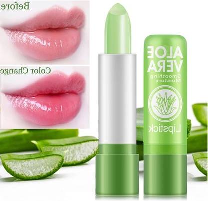 GULGLOW99 Moisture Aloe Vera Natural Changed Colour Long-Lasting Lipstick For Girls