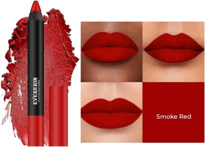 EVERERIN All DAY Long Lasting Crayon Lipstick Creamy Matte Finish (SMOKE RED) PR Lip Stain