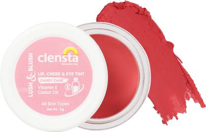 Clensta Lip Cheek Tint - Candy Cane, with Goodness of Vitamin E & Castor Oil Lip Stain