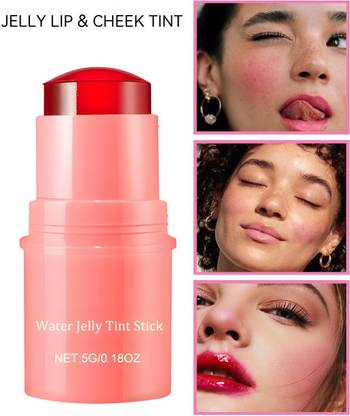THTC Pink Lip Plumper Gloss Crystal Jelly Oil Lip Tint Stick Lip Stain