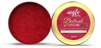 aegte Beetroot Lip Scrub with Strawberry for Lip Lightening and Fuller Lips Lip Stain
