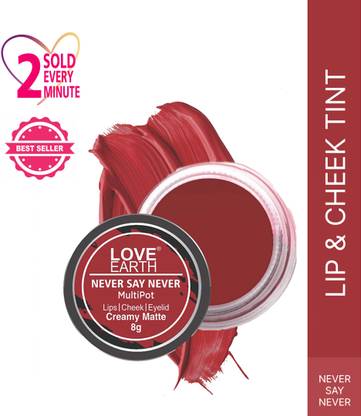 LOVE EARTH Never Say Never Lip And Cheek Tint With Vitamin E For Lips & Cheeks(Bright Red) Lip Stain